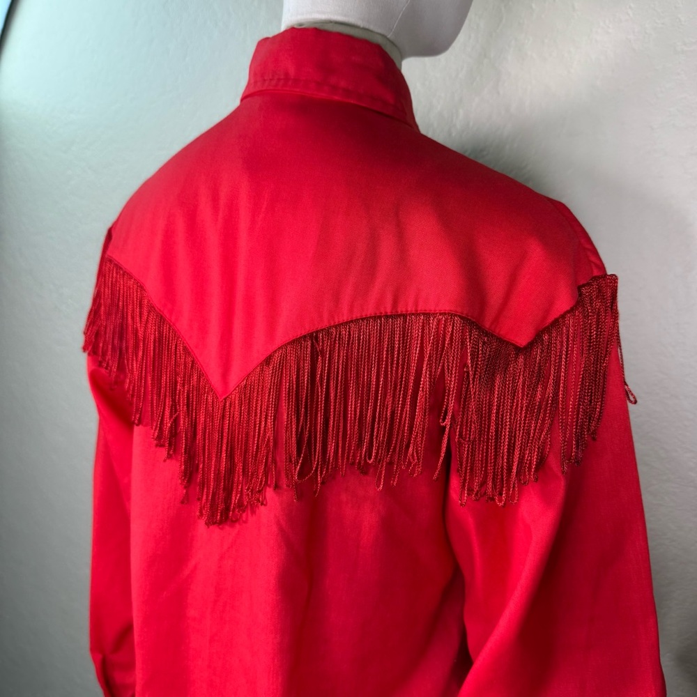 Vintage Western Collection Beaded Fringe Rodeo Cowgirl Cowboy Shirt SMALL EUC - Picture 8 of 16